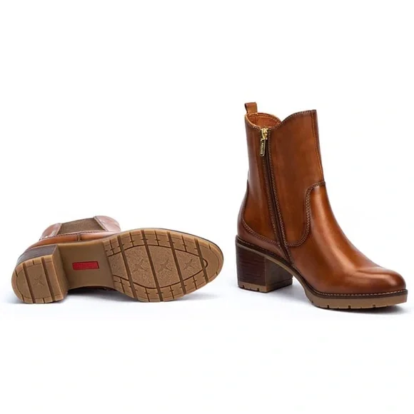 PIKOLINOS Brown Ankle Boots with Side Zipper and Chunky Heel - Picture 6 of 13